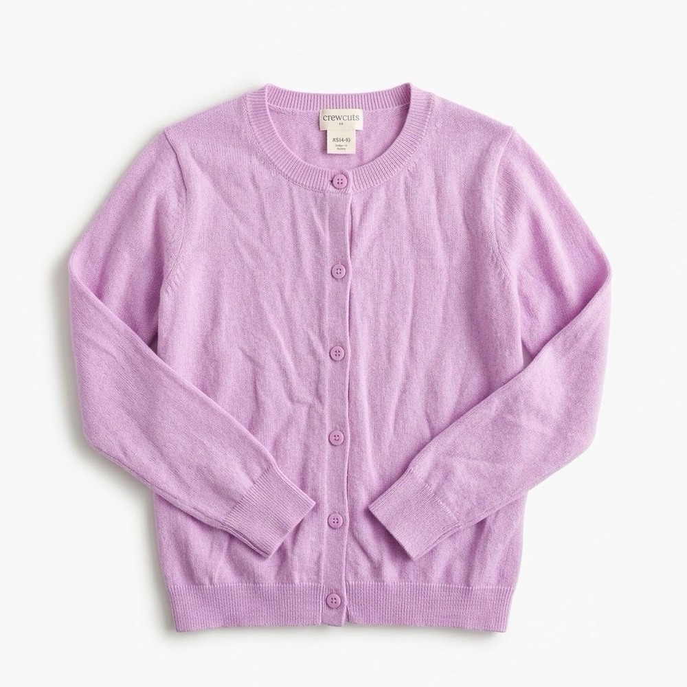 Crewcuts Girls Pink Cardigan Sweater Lightweight Layer Preppy Size XS 4-5 School